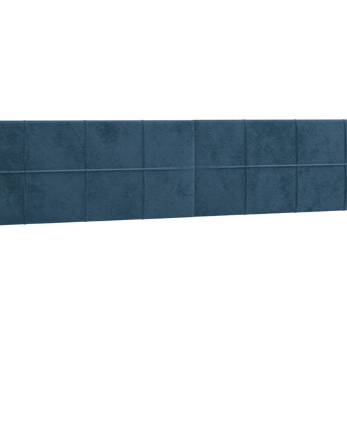 Încărcați imaginea în vizualizatorul Galerie, Pat box spring cu saltea, albastru închis, 200x200 cm, catifea
