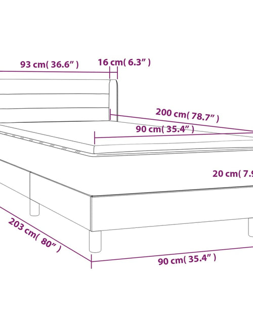 Încărcați imaginea în vizualizatorul Galerie, Pat box spring cu saltea, negru, 90x200 cm, catifea
