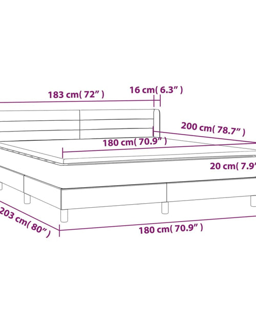 Загрузите изображение в средство просмотра галереи, Pat box spring cu saltea, gri închis, 180x200 cm, catifea
