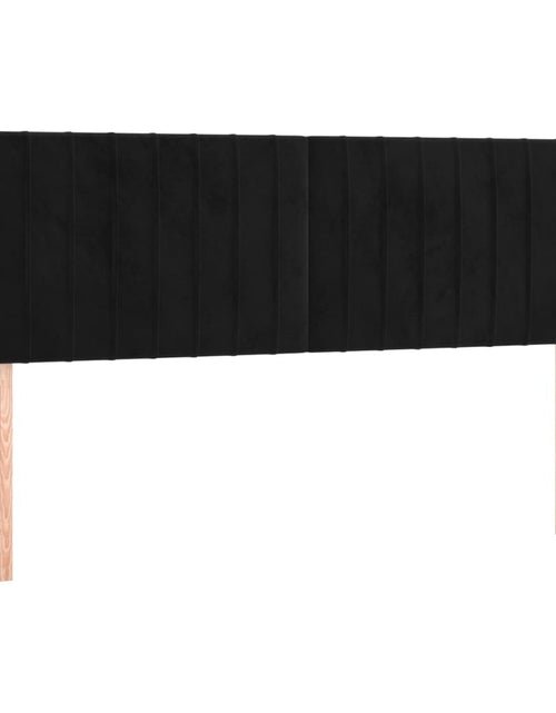 Încărcați imaginea în vizualizatorul Galerie, Pat box spring cu saltea, negru, 140x190 cm, catifea

