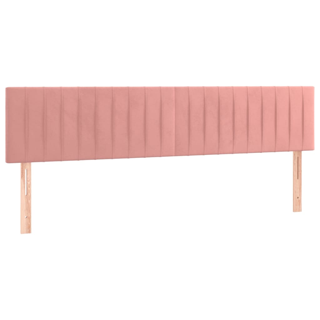 Pat box spring cu saltea, roz, 180x200 cm, catifea