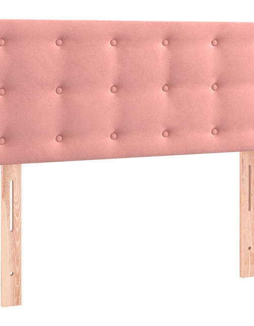 Încărcați imaginea în vizualizatorul Galerie, Pat box spring cu saltea, roz, 100x200 cm, catifea
