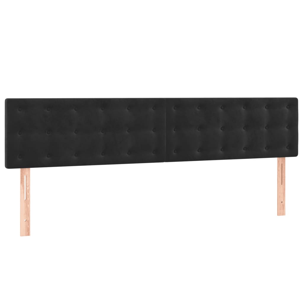 Pat box spring cu saltea, negru, 200x200 cm, catifea