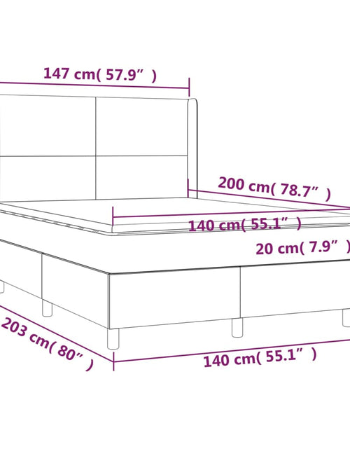 Загрузите изображение в средство просмотра галереи, Pat box spring cu saltea, gri închis, 140x200 cm, textil
