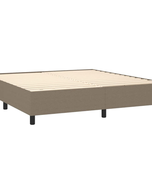 Încărcați imaginea în vizualizatorul Galerie, Pat box spring cu saltea, gri taupe, 160x200 cm material textil
