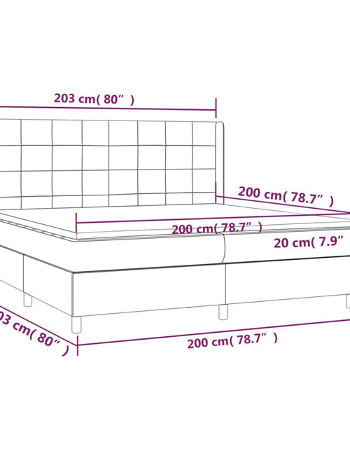 Загрузите изображение в средство просмотра галереи, Pat box spring cu saltea, gri închis, 200x200 cm, textil
