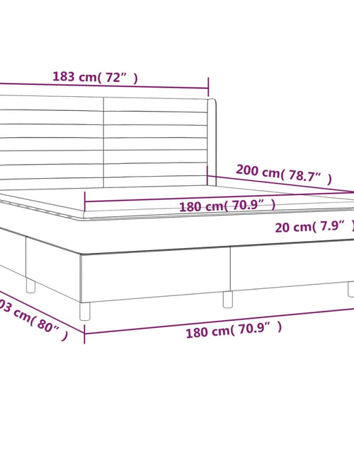 Загрузите изображение в средство просмотра галереи, Pat box spring cu saltea, gri închis, 180x200 cm, textil
