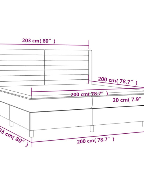 Încărcați imaginea în vizualizatorul Galerie, Pat box spring cu saltea, gri închis, 200x200 cm, textil
