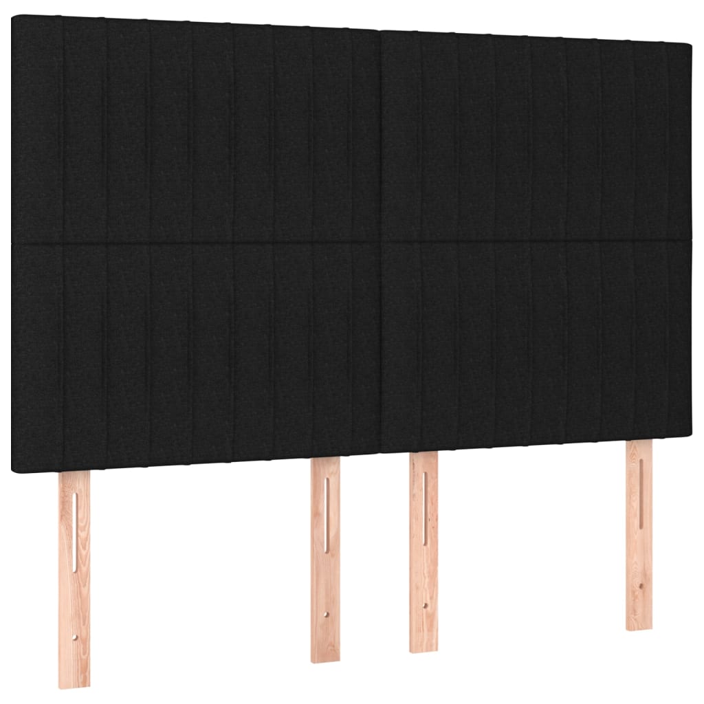 Pat box spring cu saltea, negru, 140x190 cm, textil