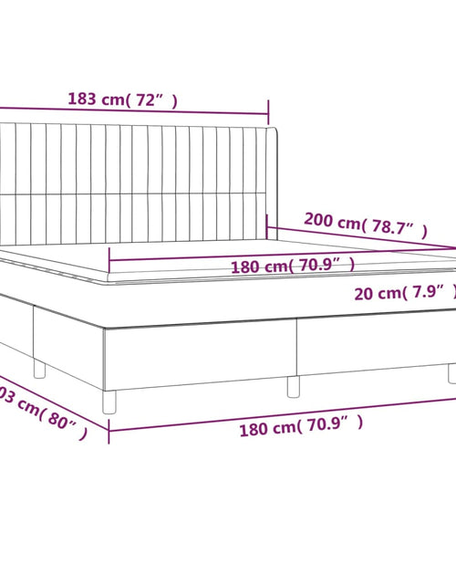 Загрузите изображение в средство просмотра галереи, Pat box spring cu saltea, gri închis, 180x200 cm, textil
