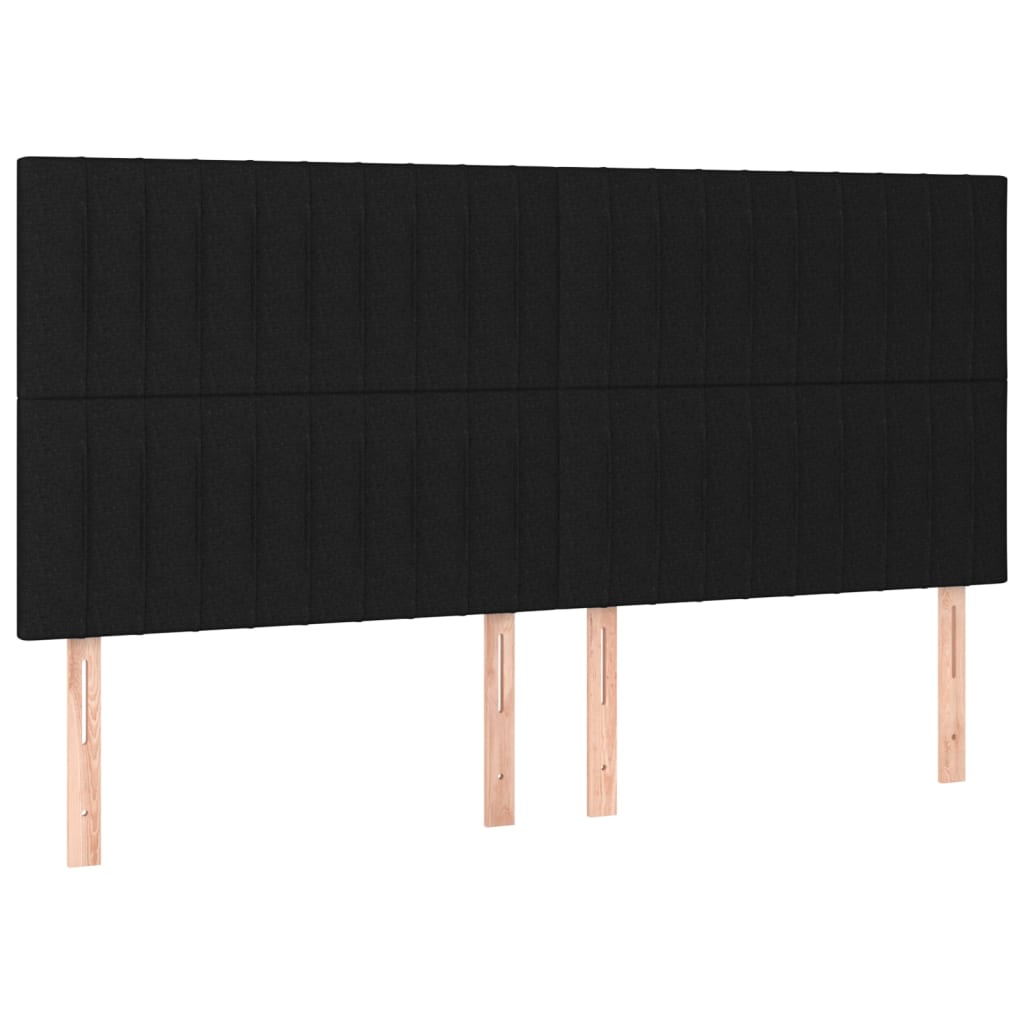 Pat box spring cu saltea, negru, 180x200 cm, catifea