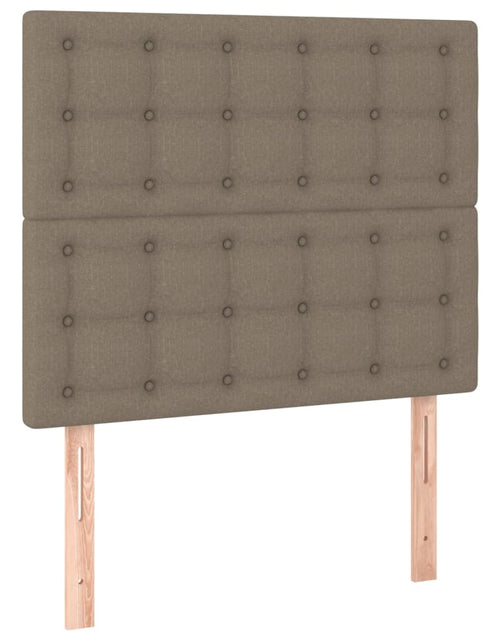 Загрузите изображение в средство просмотра галереи, Pat box spring cu saltea, gri taupe, 90x190 cm, textil
