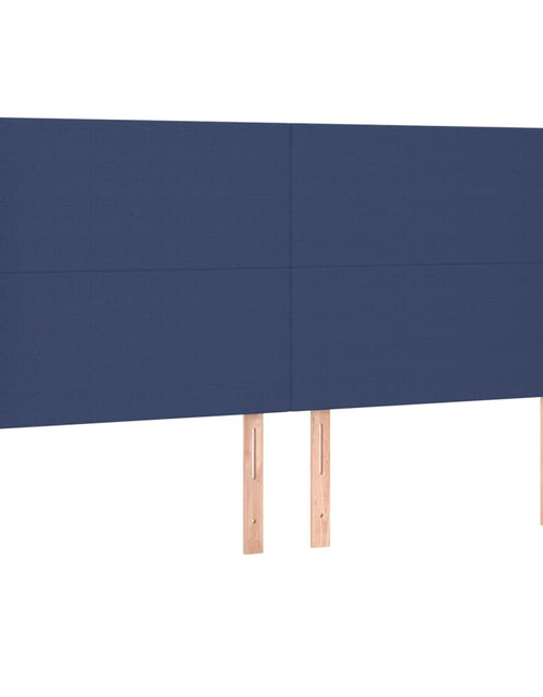 Încărcați imaginea în vizualizatorul Galerie, Pat box spring cu saltea, albastru, 180x200 cm, material textil
