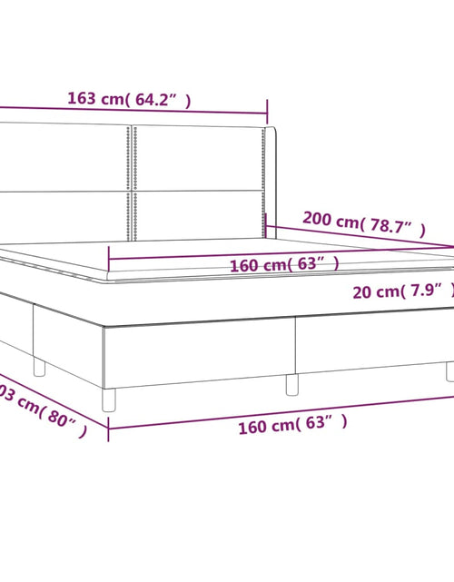 Загрузите изображение в средство просмотра галереи, Pat box spring cu saltea, crem, 160x200 cm, material textil
