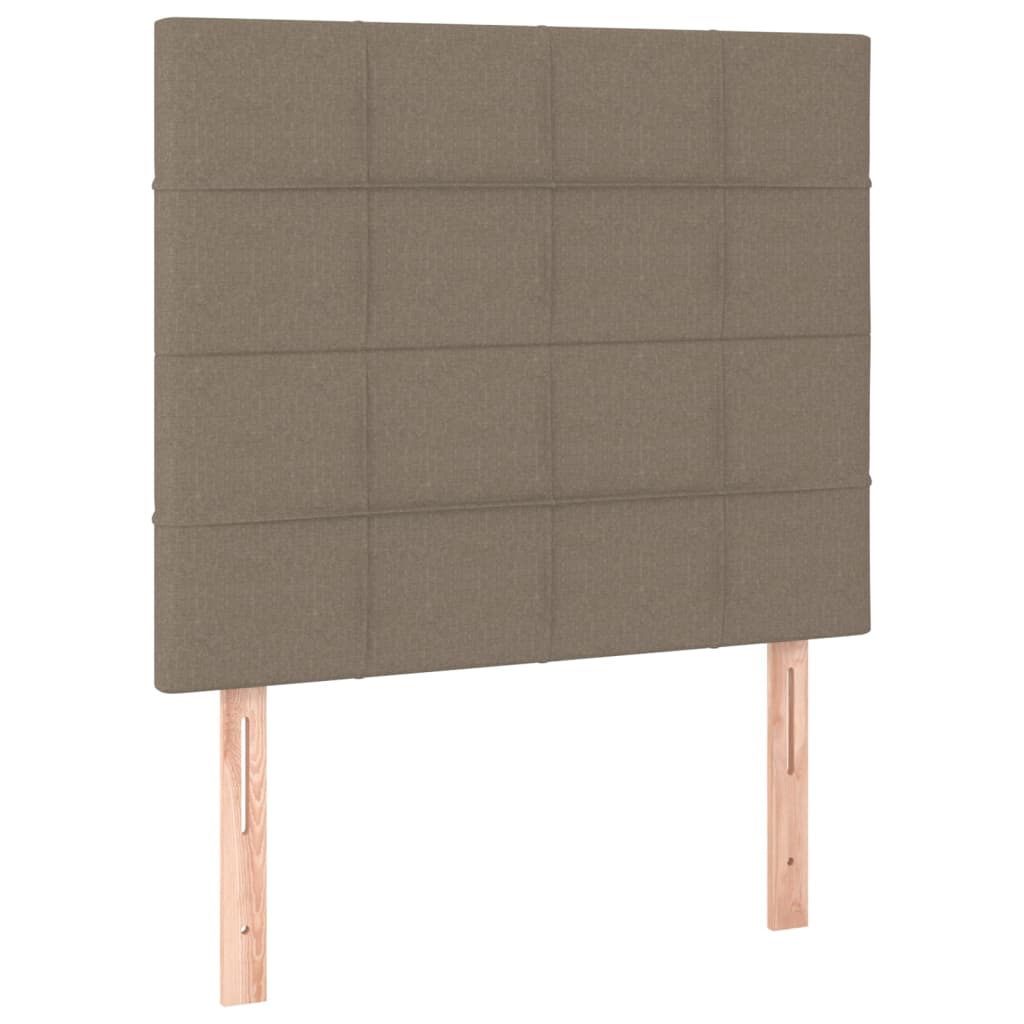 Pat box spring cu saltea, gri taupe, 90x190 cm, textil