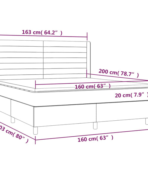 Загрузите изображение в средство просмотра галереи, Pat continental cu saltea, gri închis, 160x200 cm, țesătură
