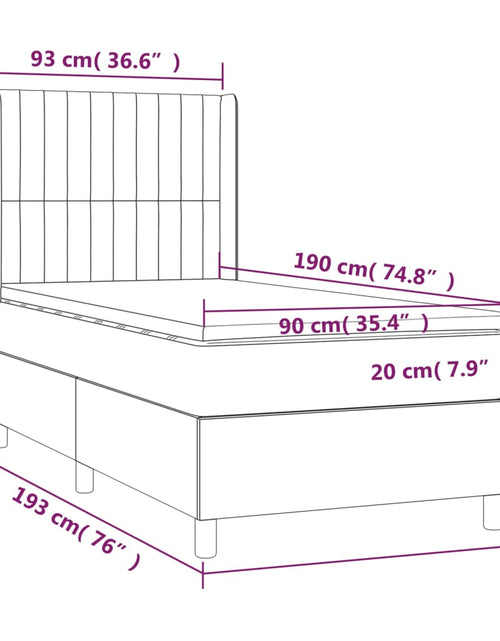 Загрузите изображение в средство просмотра галереи, Pat box spring cu saltea, maro închis, 90x190 cm, textil
