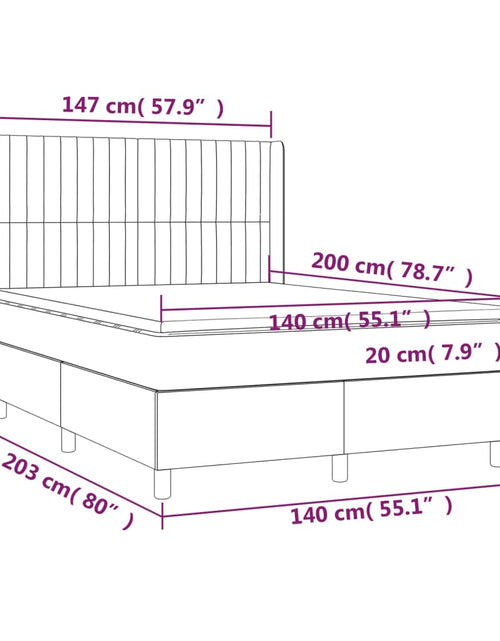 Загрузите изображение в средство просмотра галереи, Pat box spring cu saltea, negru, 140x200 cm, textil
