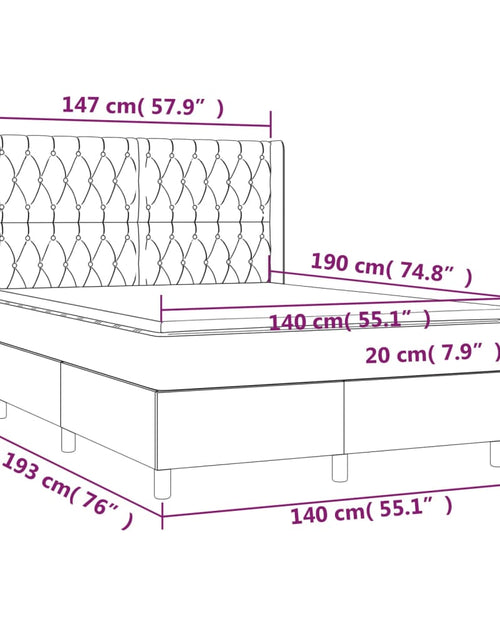 Încărcați imaginea în vizualizatorul Galerie, Pat box spring cu saltea, gri taupe, 140x200 cm, textil
