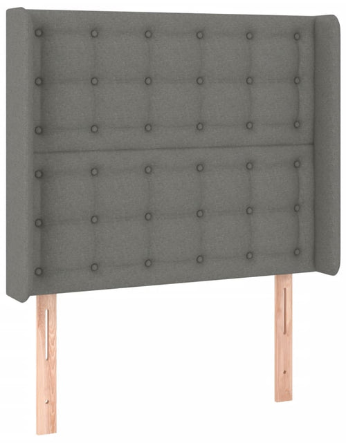 Încărcați imaginea în vizualizatorul Galerie, Pat box spring cu saltea, gri închis, 100x200 cm, textil

