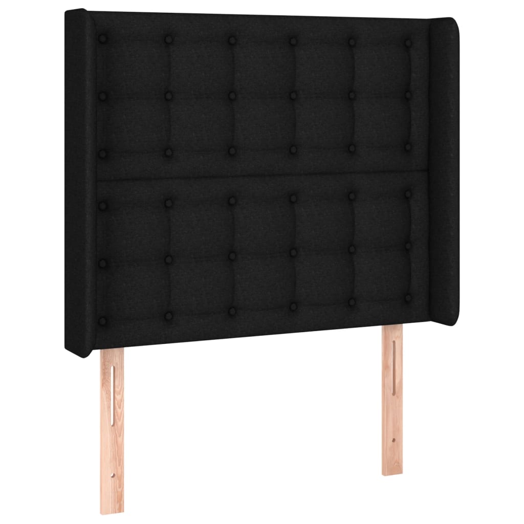 Pat box spring cu saltea, negru, 100x200 cm, textil