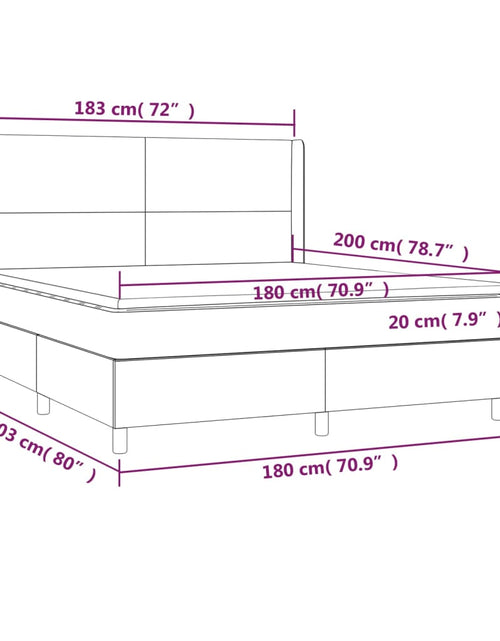 Încărcați imaginea în vizualizatorul Galerie, Pat box spring cu saltea, alb, 180x200 cm, piele ecologică
