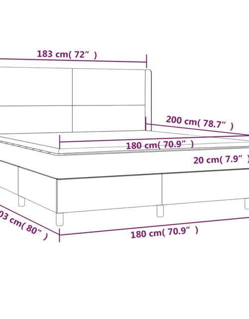 Загрузите изображение в средство просмотра галереи, Pat box spring cu saltea, gri, 180x200 cm, piele ecologică
