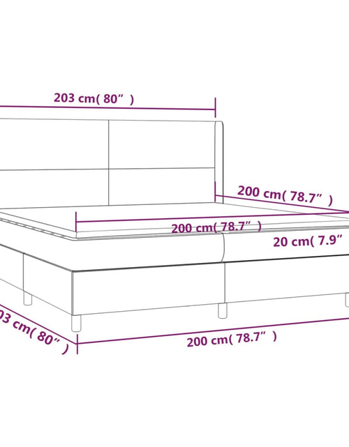 Загрузите изображение в средство просмотра галереи, Pat box spring cu saltea, alb, 200x200 cm, piele ecologică
