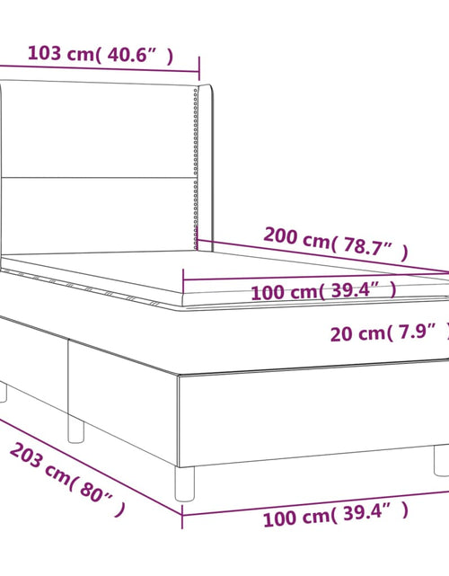 Încărcați imaginea în vizualizatorul Galerie, Pat box spring cu saltea, negru, 100x200 cm, piele ecologică
