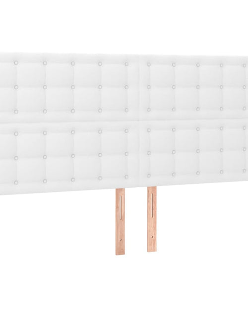 Încărcați imaginea în vizualizatorul Galerie, Pat box spring cu saltea, alb, 180x200 cm, piele ecologică
