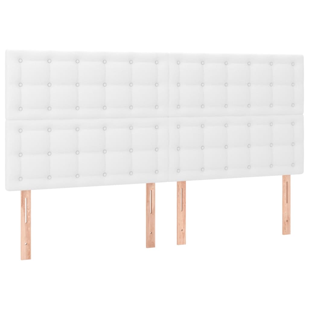 Pat box spring cu saltea, alb, 180x200 cm, piele ecologică