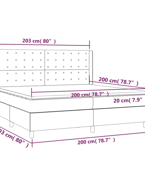 Загрузите изображение в средство просмотра галереи, Pat box spring cu saltea, gri, 200x200 cm, piele ecologică
