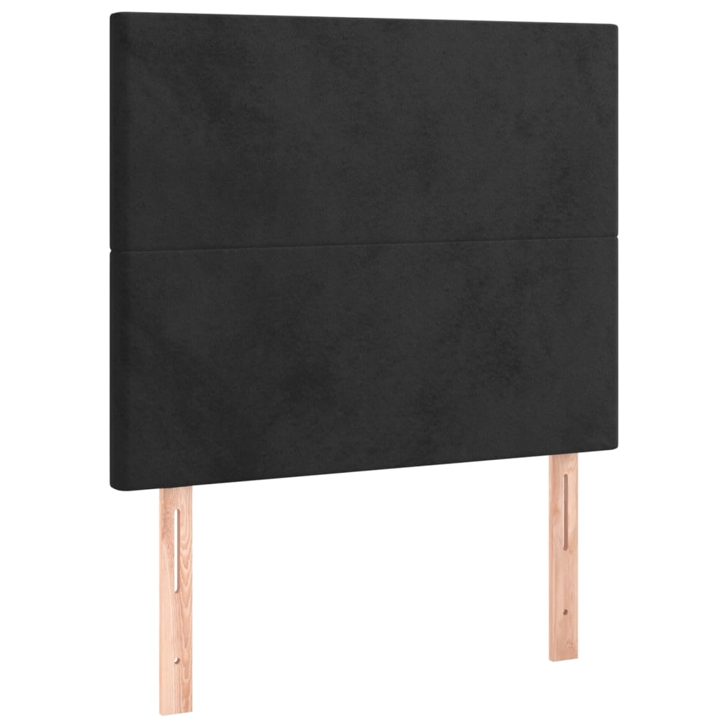 Pat box spring cu saltea, negru, 100x200 cm, catifea