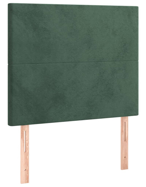 Загрузите изображение в средство просмотра галереи, Pat box spring cu saltea, verde închis, 100x200 cm, catifea
