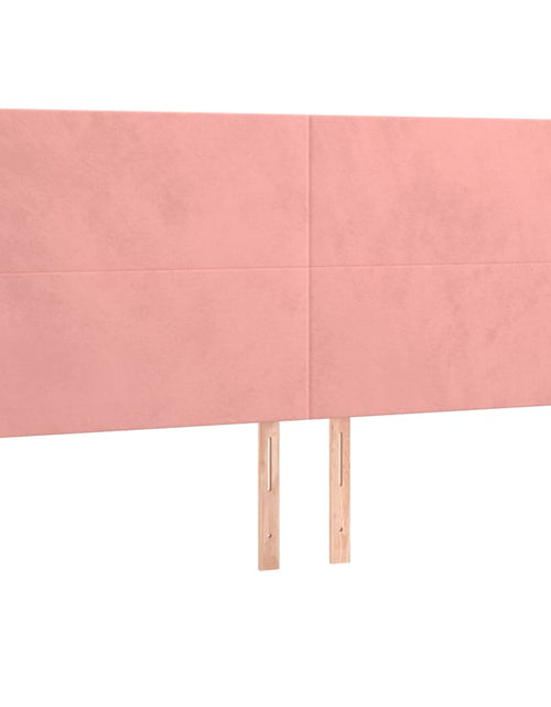 Încărcați imaginea în vizualizatorul Galerie, Pat box spring cu saltea, roz, 200x200 cm, catifea
