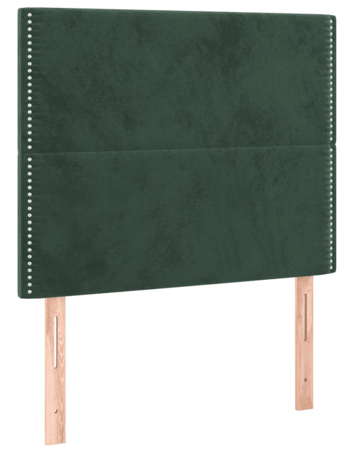 Încărcați imaginea în vizualizatorul Galerie, Pat box spring cu saltea, verde închis, 80x200 cm, catifea
