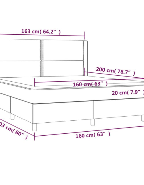 Загрузите изображение в средство просмотра галереи, Pat box spring cu saltea, negru, 160x200 cm, catifea
