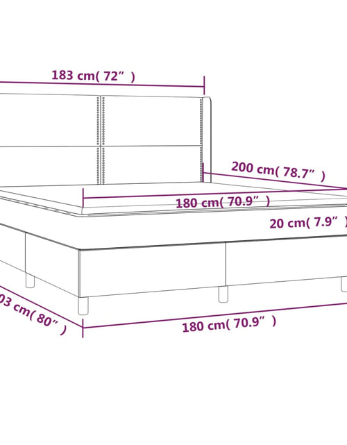 Загрузите изображение в средство просмотра галереи, Pat box spring cu saltea, negru, 180x200 cm, catifea
