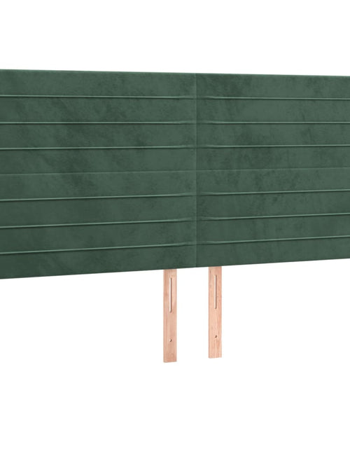 Загрузите изображение в средство просмотра галереи, Pat box spring cu saltea, verde închis, 160x200 cm, catifea
