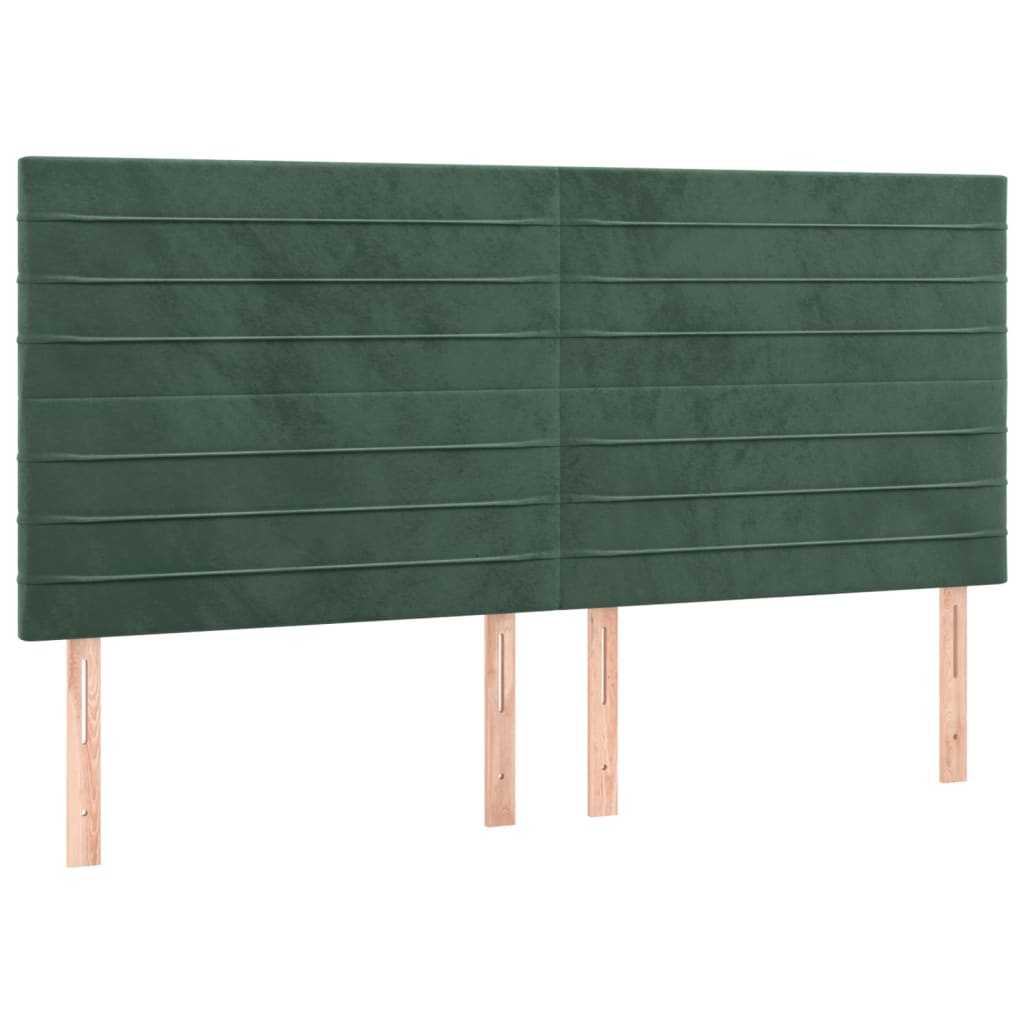 Pat box spring cu saltea, verde închis, 160x200 cm, catifea