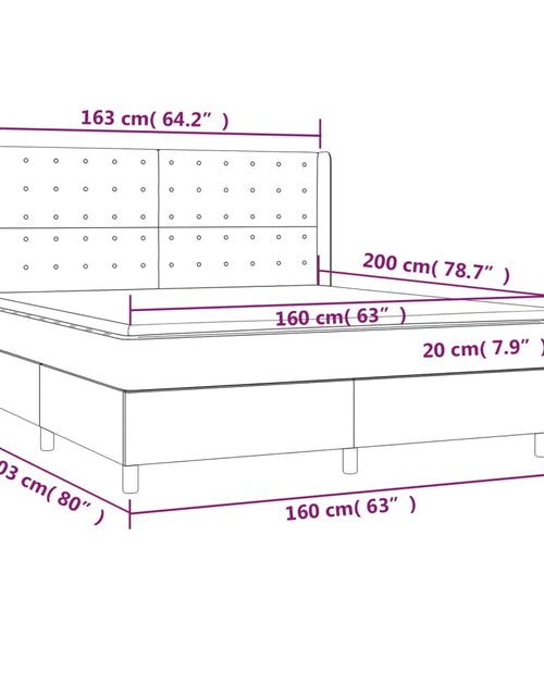 Загрузите изображение в средство просмотра галереи, Pat box spring cu saltea, gri deschis, 160x200 cm, catifea
