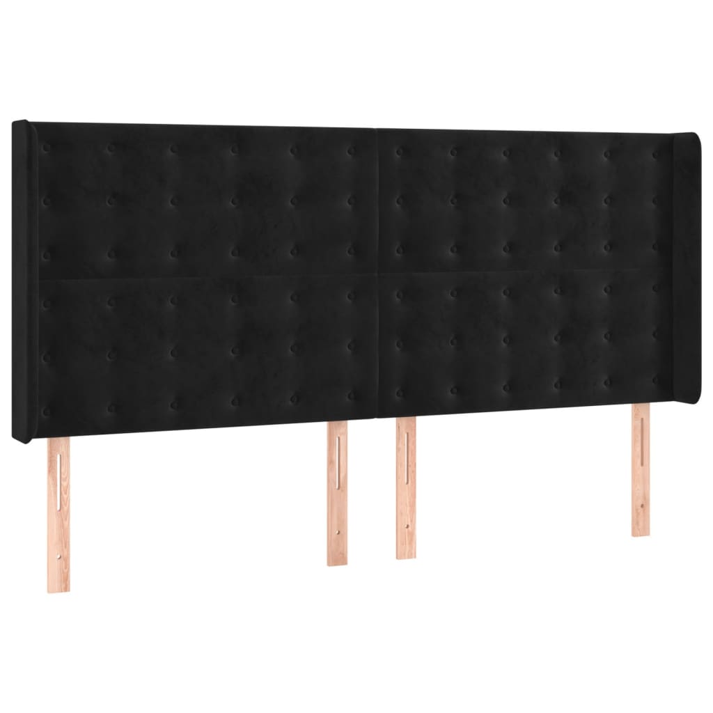 Pat box spring cu saltea, negru, 200x200 cm, catifea