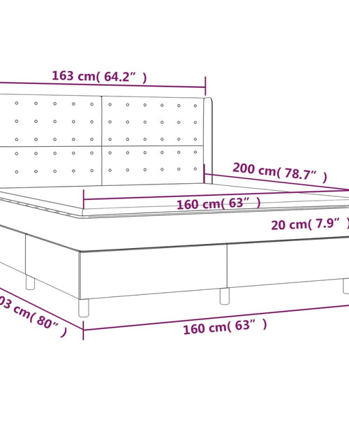 Загрузите изображение в средство просмотра галереи, Pat cu arcuri, saltea și LED, gri taupe, 160x200 cm, textil
