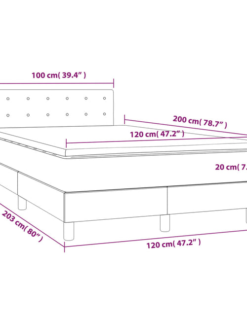 Загрузите изображение в средство просмотра галереи, Pat cu arcuri, saltea și LED, crem, 120x200 cm, textil
