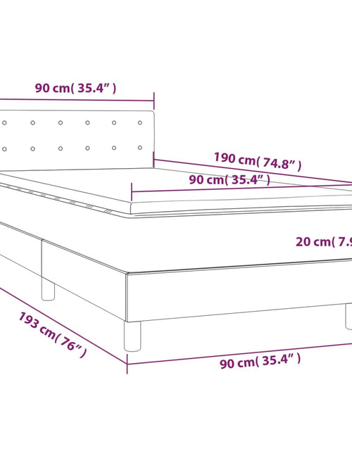 Загрузите изображение в средство просмотра галереи, Pat cu arcuri, saltea și LED, negru, 90x190 cm, textil
