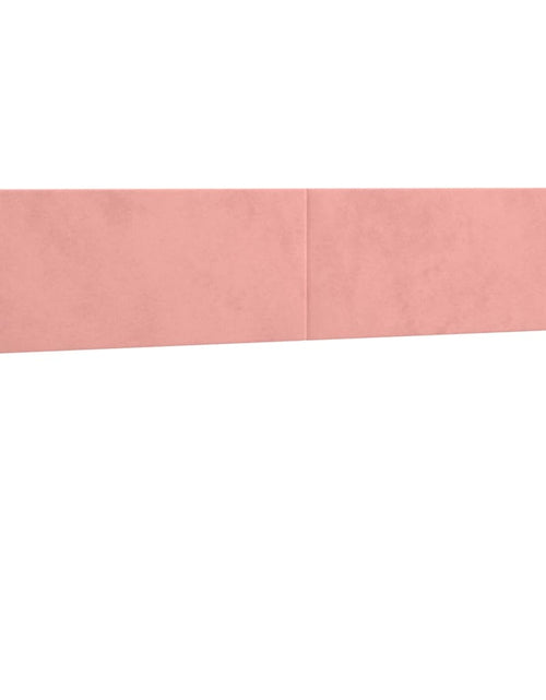 Încărcați imaginea în vizualizatorul Galerie, Pat continental cu saltea &amp; LED, roz, 200x200 cm, catifea
