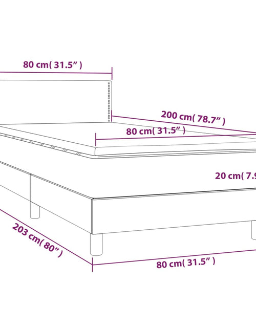 Încărcați imaginea în vizualizatorul Galerie, Pat continental cu saltea&amp;LED albastru închis 80x200 cm catifea
