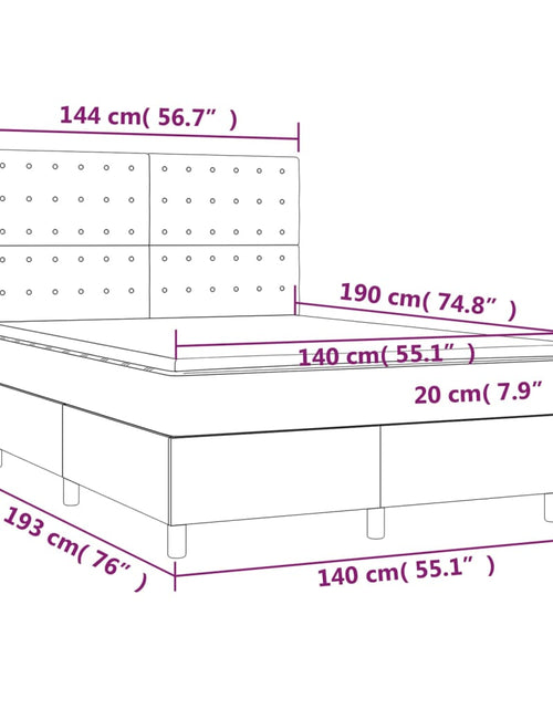 Загрузите изображение в средство просмотра галереи, Pat box spring cu saltea, negru, 140x190 cm, piele ecologică
