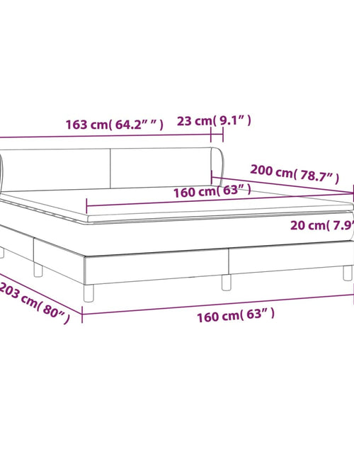 Загрузите изображение в средство просмотра галереи, Pat box spring cu saltea, maro închis, 160x200 cm, textil
