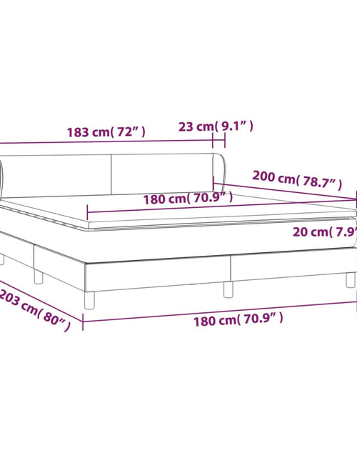 Загрузите изображение в средство просмотра галереи, Pat box spring cu saltea, gri închis, 180x200 cm, textil
